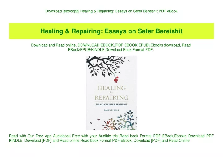 download ebook healing repairing essays on sefer