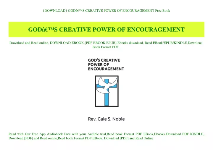 download god s creative power of encouragement