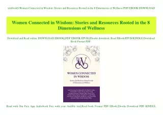 textbook$ Women Connected in Wisdom Stories and Resources Rooted in the 8 Dimensions of Wellness PDF EBOOK DOWNLOAD