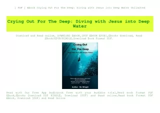 pdf ebook crying out for the deep diving with