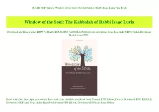[READ PDF] Kindle Window of the Soul The Kabbalah of Rabbi Isaac Luria Free Book