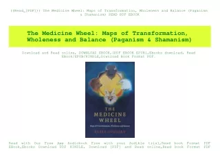 ((Read_[PDF])) The Medicine Wheel Maps of Transformation  Wholeness and Balance (Paganism & Shamanism) READ PDF EBOOK