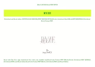 [Best!] RYZE Book PDF EPUB