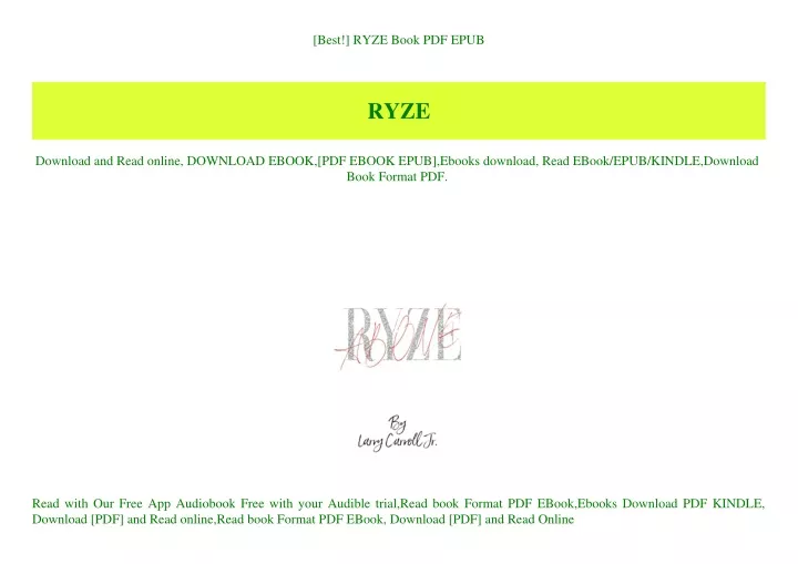 best ryze book pdf epub