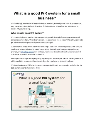 what is a good ivr system for a small business