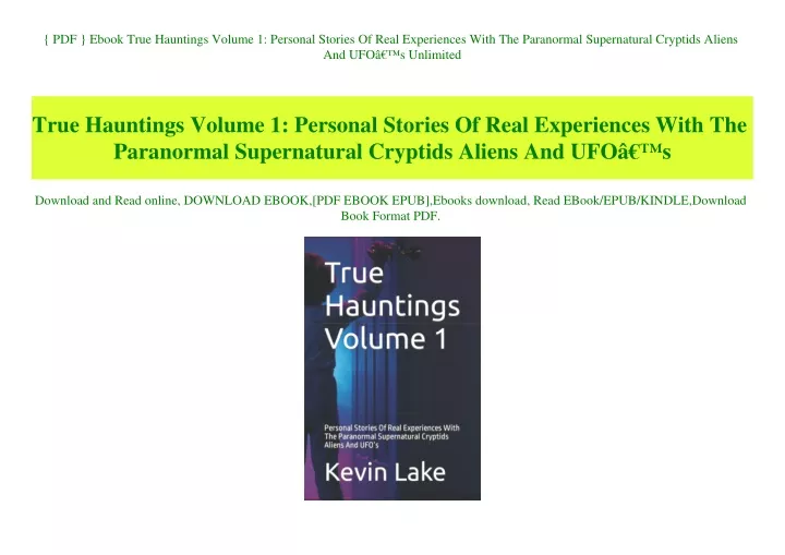 pdf ebook true hauntings volume 1 personal