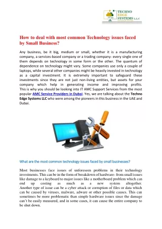 how to deal with most common technology issues