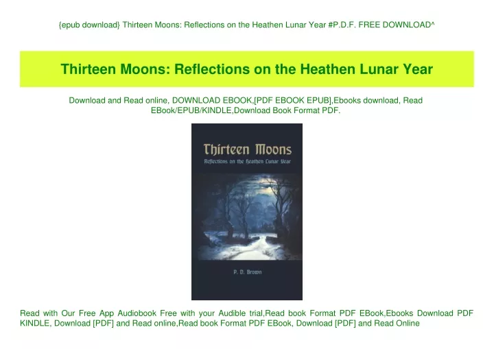 epub download thirteen moons reflections