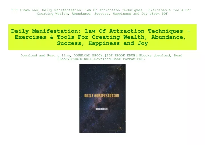 pdf download daily manifestation