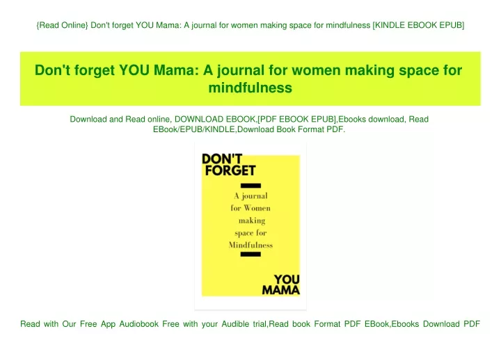 read online don t forget you mama a journal