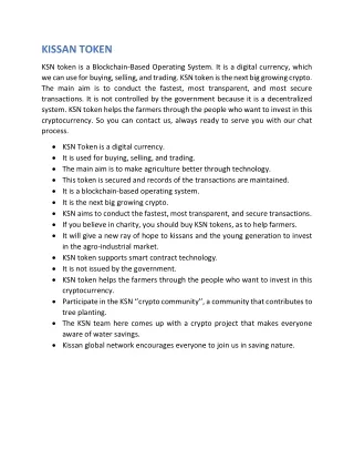 kissan token