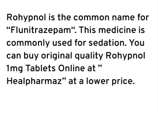 rohypnol is the common name for flunitrazepam