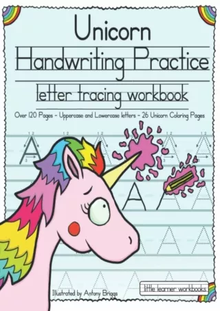 Unicorn Handwriting Practice Letter Tracing Workbook Little Learner Workbooks
