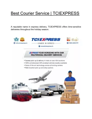 Best Courier Service | TCIEXPRESS