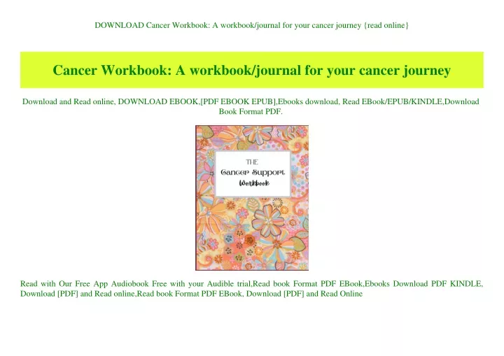 download cancer workbook a workbook journal