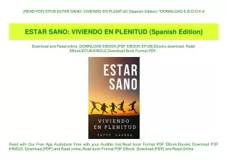[READ PDF] EPUB ESTAR SANO VIVIENDO EN PLENITUD (Spanish Edition) ^DOWNLOAD E.B.O.O.K.#