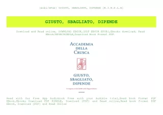 {mobiePub} GIUSTO  SBAGLIATO  DIPENDE [K.I.N.D.L.E]