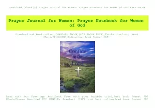Download [ebook]$$ Prayer Journal for Women Prayer Notebook for Women of God FREE EBOOK