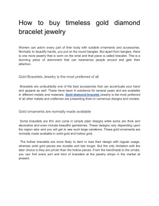 How to buy timeless gold diamond bracelet jewelry (1)