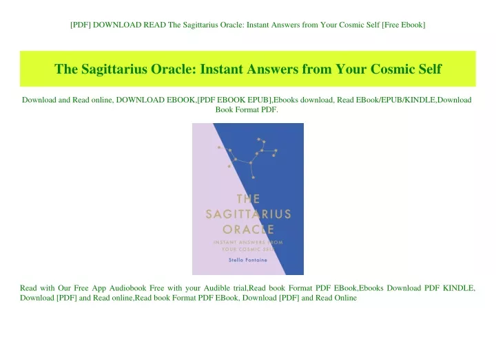 pdf download read the sagittarius oracle instant