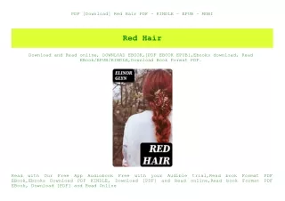 PDF [Download] Red Hair PDF - KINDLE - EPUB - MOBI