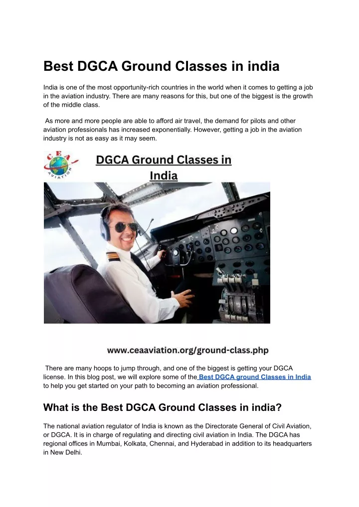 best dgca ground classes in india