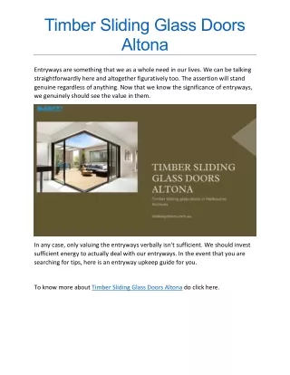 Timber Sliding Glass Doors Altona