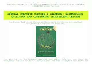 {mobiePub} SPECIAL CREATION UPDATED & EXPANDED DISMANTLING EVOLUTION AND CONFIRMING INDEPENDENT ORIGINS Full Book