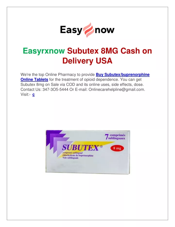 easyrxnow subutex 8mg cash on delivery usa