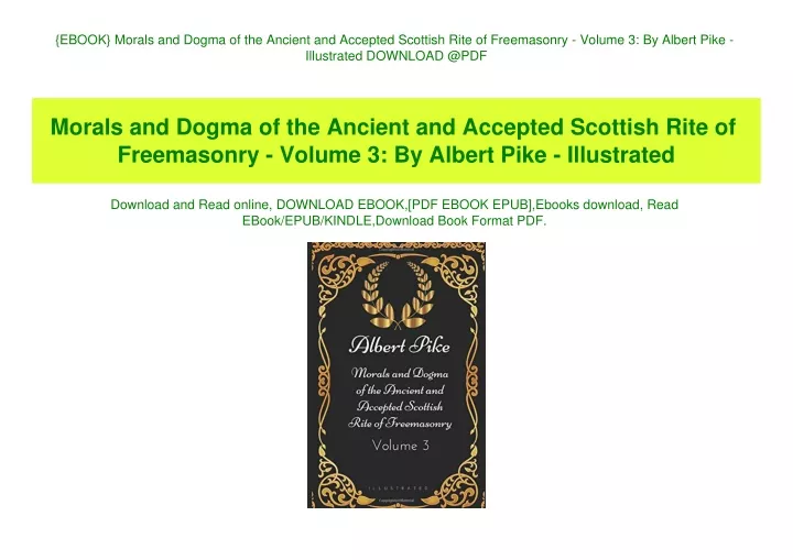 ebook morals and dogma of the ancient