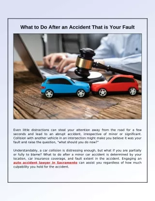 What to Do After an Accident That is Your Fault