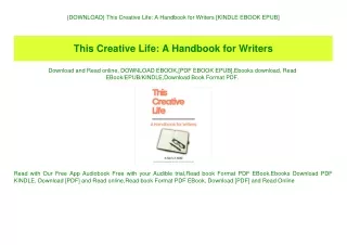 {DOWNLOAD} This Creative Life A Handbook for Writers [KINDLE EBOOK EPUB]