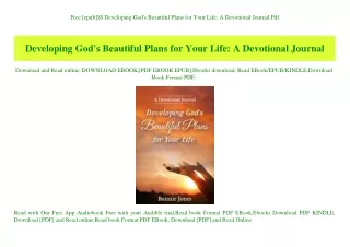 Free [epub]$$ Developing God's Beautiful Plans for Your Life A Devotional Journal Pdf