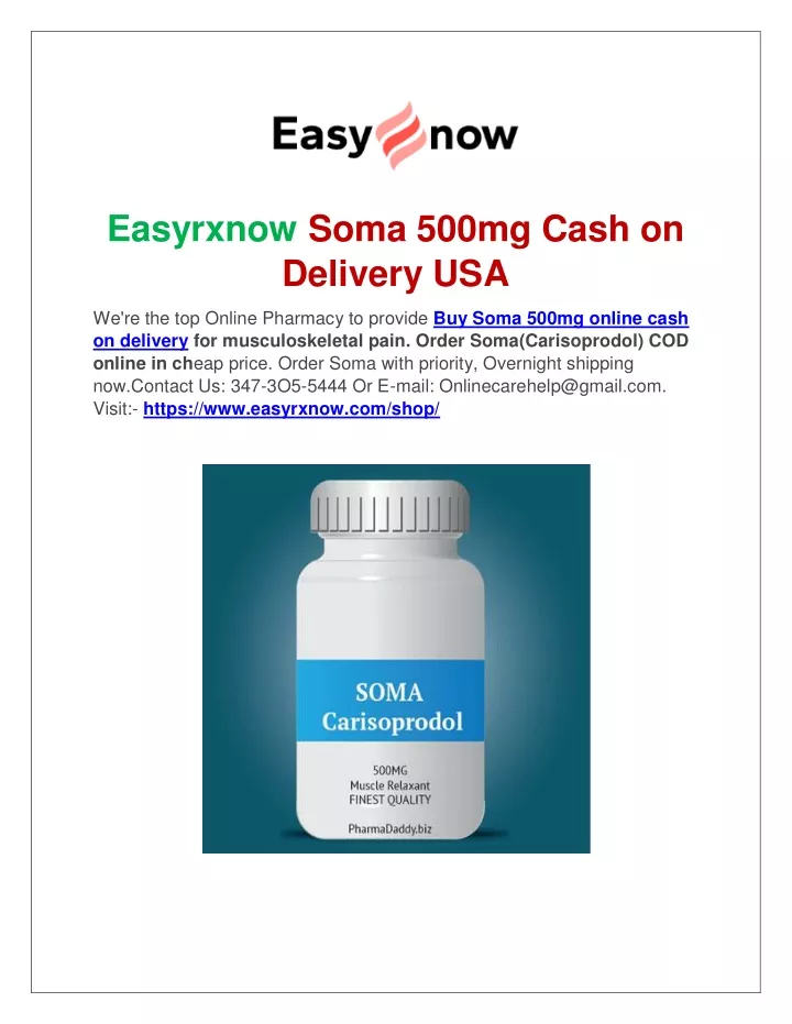 easyrxnow soma 500mg cash on delivery usa