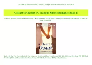 [READ PDF] EPUB A Heart to Cherish (A Tranquil Shores Romance Book 1) eBook PDF