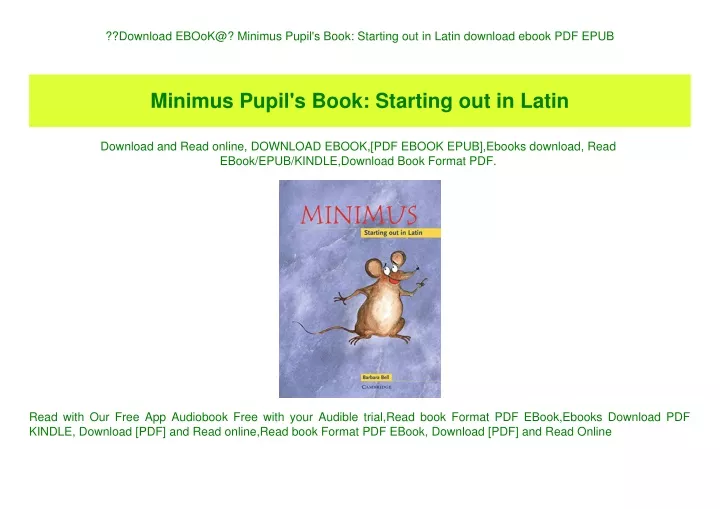 download ebook@ minimus pupil s book starting