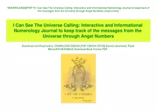^#DOWNLOAD@PDF^# I Can See The Universe Calling Interactive and Informational Numerology Journal to keep track of the me