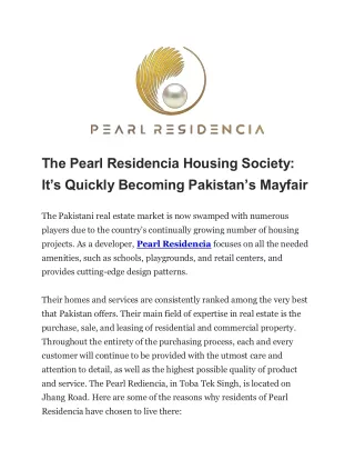 The Pearl Residencia Housing Society