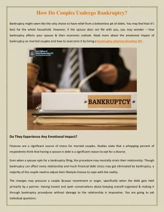 how do couples undergo bankruptcy