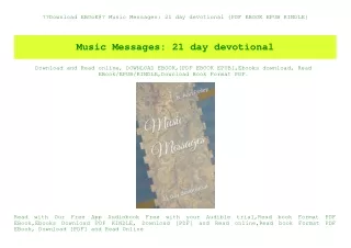 Download EBOoK@ Music Messages 21 day devotional {PDF EBOOK EPUB KINDLE}