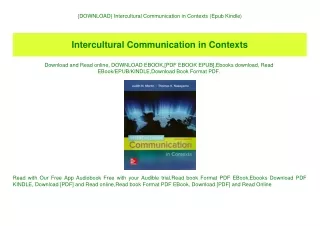{DOWNLOAD} Intercultural Communication in Contexts (Epub Kindle)