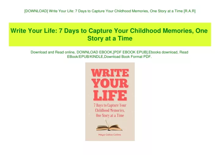 download write your life 7 days to capture your