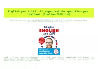 PDF) English per tutti Il super metodo specifico per italiani (Italian Edition) {PDF EBOOK EPUB KINDLE}