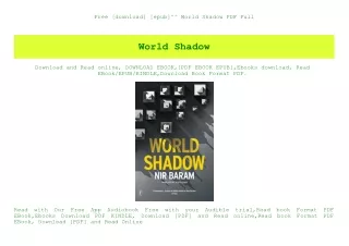 Free [download] [epub]^^ World Shadow PDF Full