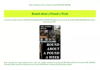 [R.E.A.D] Round about a Pound a Week READ PDF EBOOK