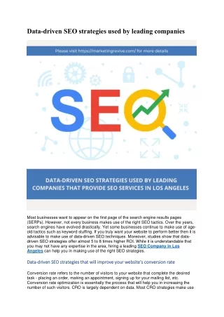 data driven seo strategies used by leading