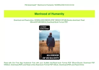 Pdf [download]^^ Manhood of Humanity ^DOWNLOAD E.B.O.O.K.#