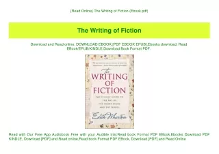 read online the writing of fiction ebook pdf