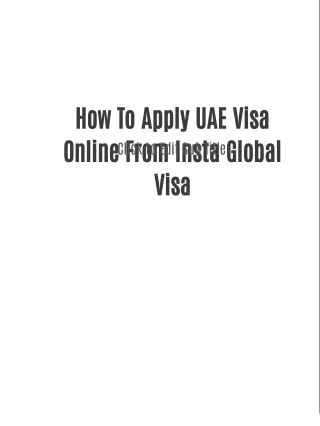 How To Apply UAE Visa Online From Insta Global Visa