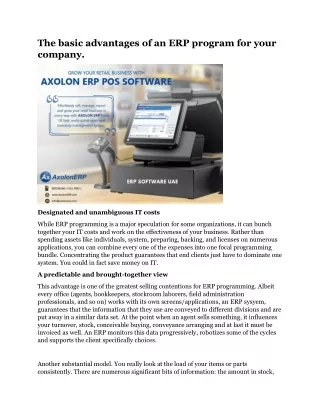 the basic advantages of an erp program for your